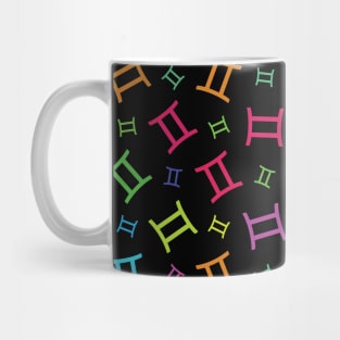 Pattern Gemini Zodiac Sign Horoscope Astrology Symbol Black Mug